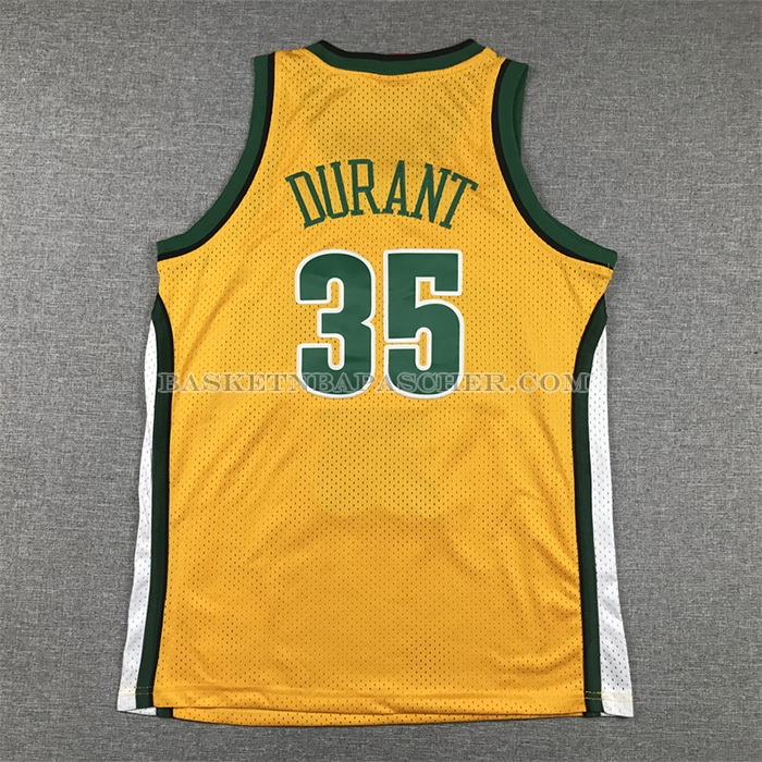 Maillot Enfant Seattle Supersonics Kevin Durant NO 35 Mitchell & Ness 2007-08 Jaune